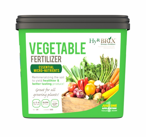 HyR BRIX® Vegetable Fertilizer 4-7-9 + Ca9 + S10 - 20lb Pail - 68 per pallet - Fertilizers
